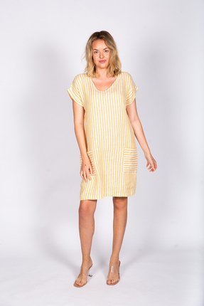 Linen dress with pockets-dresses-Gaby's