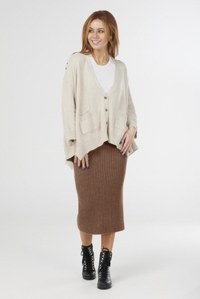 Ribbed split skirt-knitwear-Gaby's