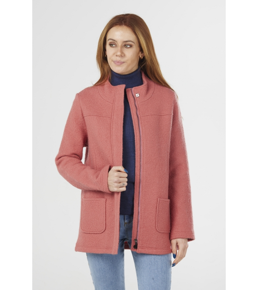 Short boiled wool jacket