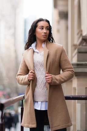 Winged collar wool coat-coats-Gaby's