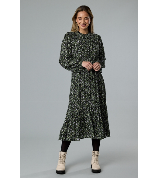 Zoe printed tiered dress