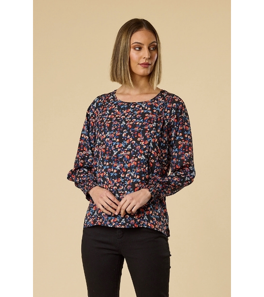 Harper pleat shoulder blouse