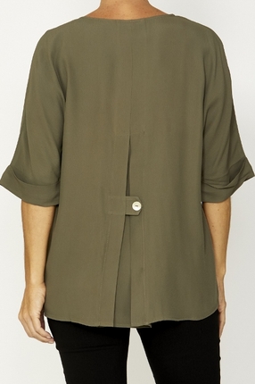 3/4 slv pleat back top-pingpong-Gaby's