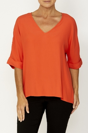3/4 slv pleat back top-pingpong-Gaby's