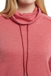 Cowl neck top with pocket