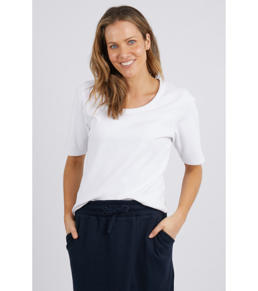 Rib scoop tee