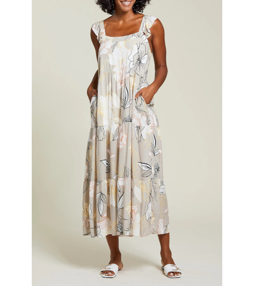 Lined sleeveless maxi dress