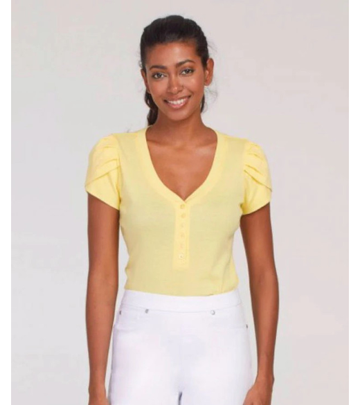 Tulip sleeve henley top