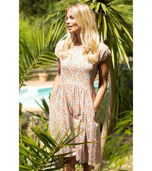 Whimsical tie shoulder dress