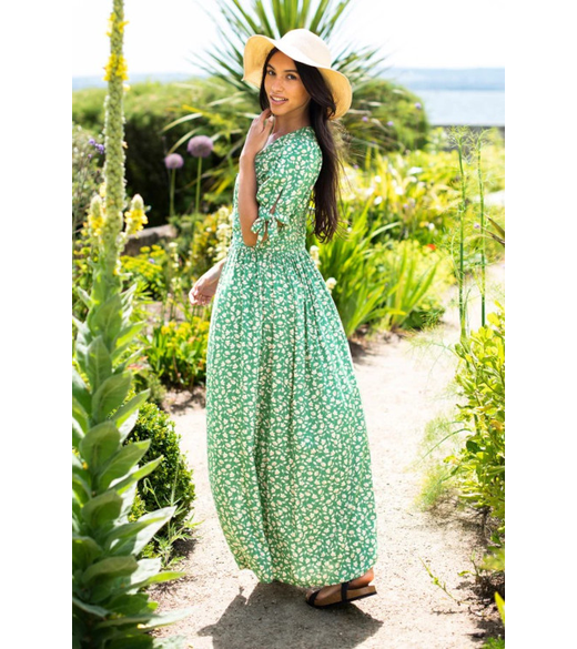 Spring garden pintuck maxi