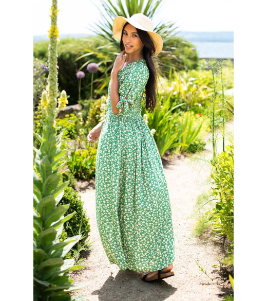 Spring garden pintuck maxi