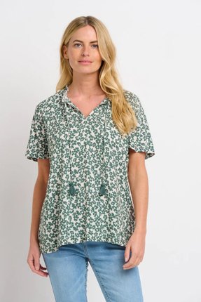 Leopard floral blouse-tops-Gaby's