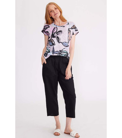 Washer linen cropped pant