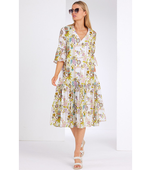Antique print dress