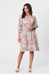 Romantic printed ruffle dress