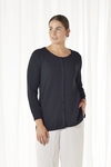 Essential 3/4 slv tuck stitch cardi