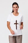 Dripping metallic cross tee