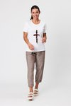 Dripping metallic cross tee