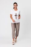 Dripping metallic cross tee