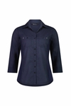 Button shirt with rib panels