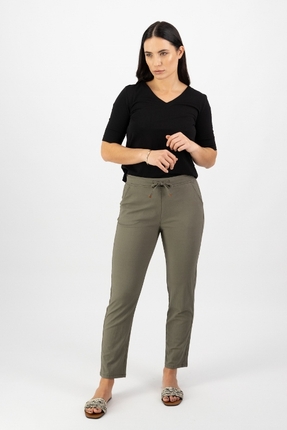 Ankle grazer slim elastic waist pant-pants-and-leggings-Gaby's