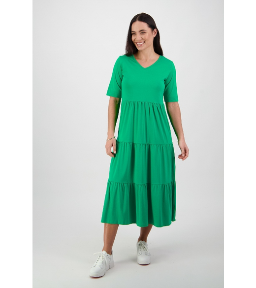 V neck tiered dress