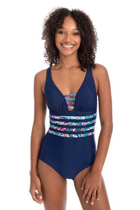 V neck binding swimsuit-swimwear-Gaby's