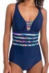 V neck binding swimsuit