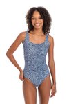 Gathered square neck swimsuit