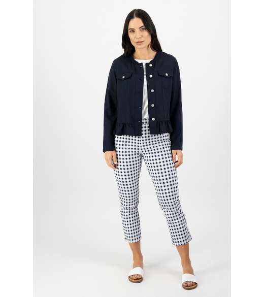 Jacket with frill hem