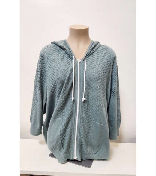 Mesh & texture zip hoodie