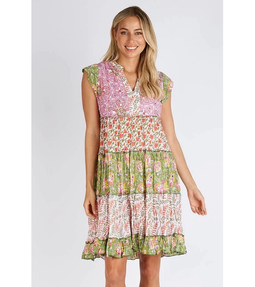 Stella tiered cotton dress