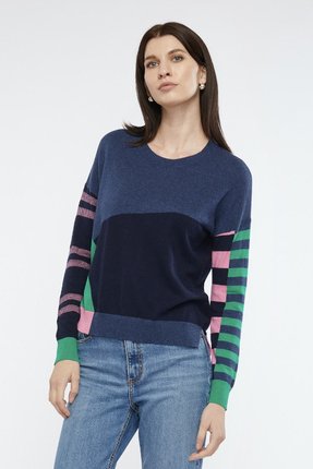 Eclectic intarsia jumper-knitwear-Gaby's