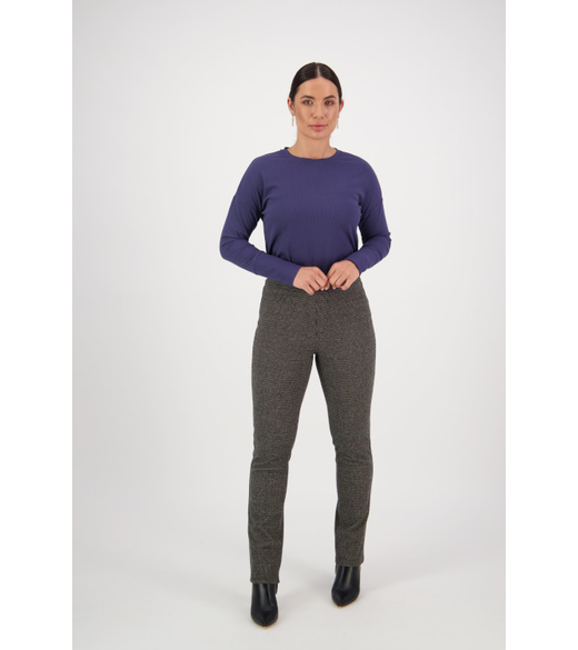 Wool mix slim leg pull-on pant