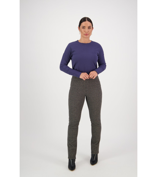 Wool mix slim leg pull-on pant