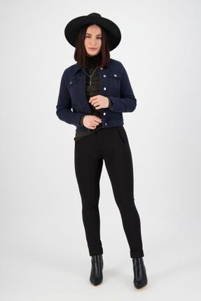 Knit denim  button up jacket-jackets-and-vests-Gaby's