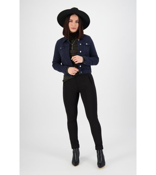 Knit denim  button up jacket