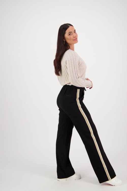 新品APOCRYPHA. / STRIPE SIDE OPEN SLACKS Wide leg pant with side stripe - Labels-Vassalli : Gaby's