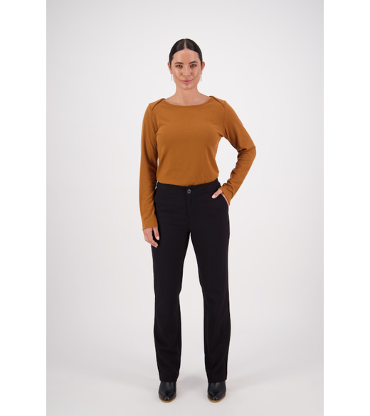 Straight leg wool mix dress pant