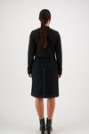 Wool mix skirt with top stitching