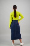 Mid length denim skirt