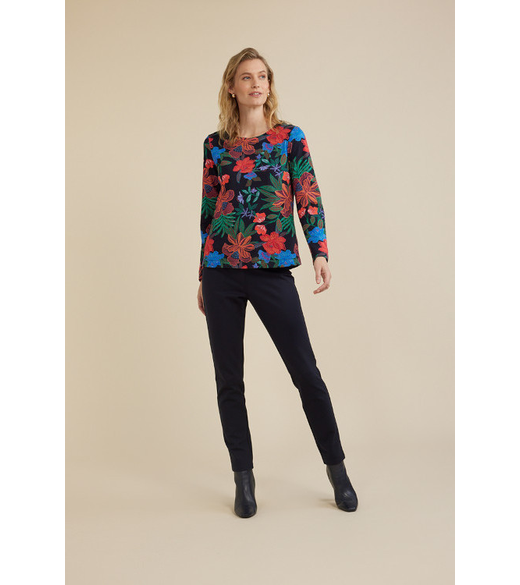 Dark floral print tee