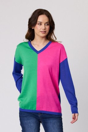 Colour block jumper-knitwear-Gaby's