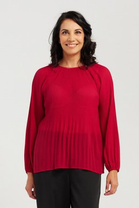 Plain pleated top-tops-Gaby's