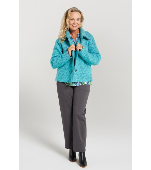 Cropped wool mix jacket