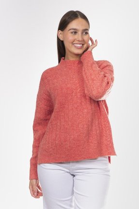 Funnel neck cable jumper-knitwear-Gaby's