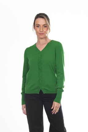 V neck jumper with plait-knitwear-Gaby's