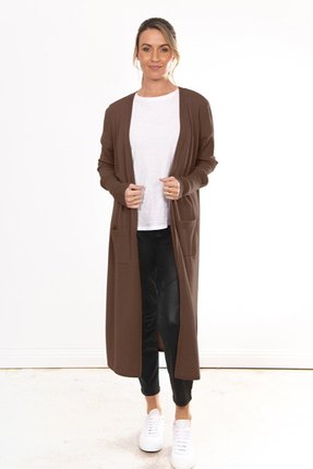 Longline cardi high side splits-knitwear-Gaby's