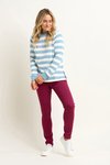 Stripe crew neck sweat