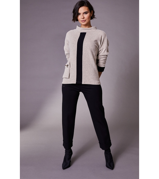 Bold stripe fleece top